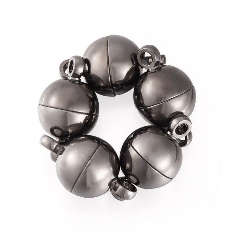 Craftdady 20 Sets Black Round Magnetic Clasps 14.5x8mm Magnet Converters Locking Clasps for Jewelry Bracelet Necklace Making Hole:1.6mm - Image 1